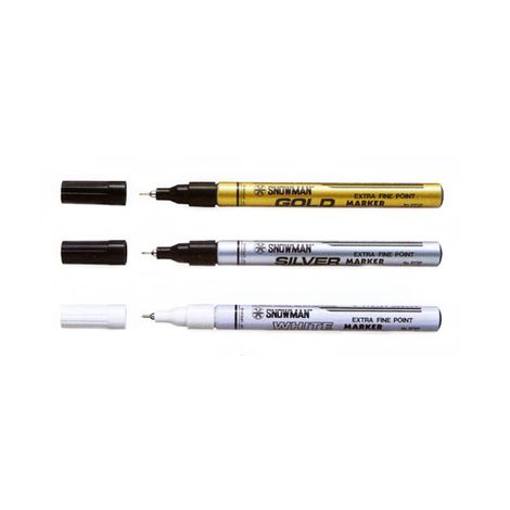 Marker olejowy Snowman cienki 0.5mm, Srebrny